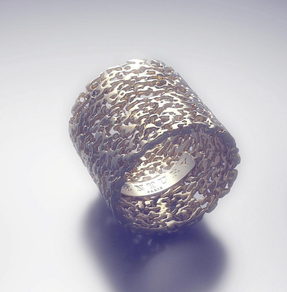 Ventury's Generative Melted gold ring designed by Emmanuel Touraine for Ventury