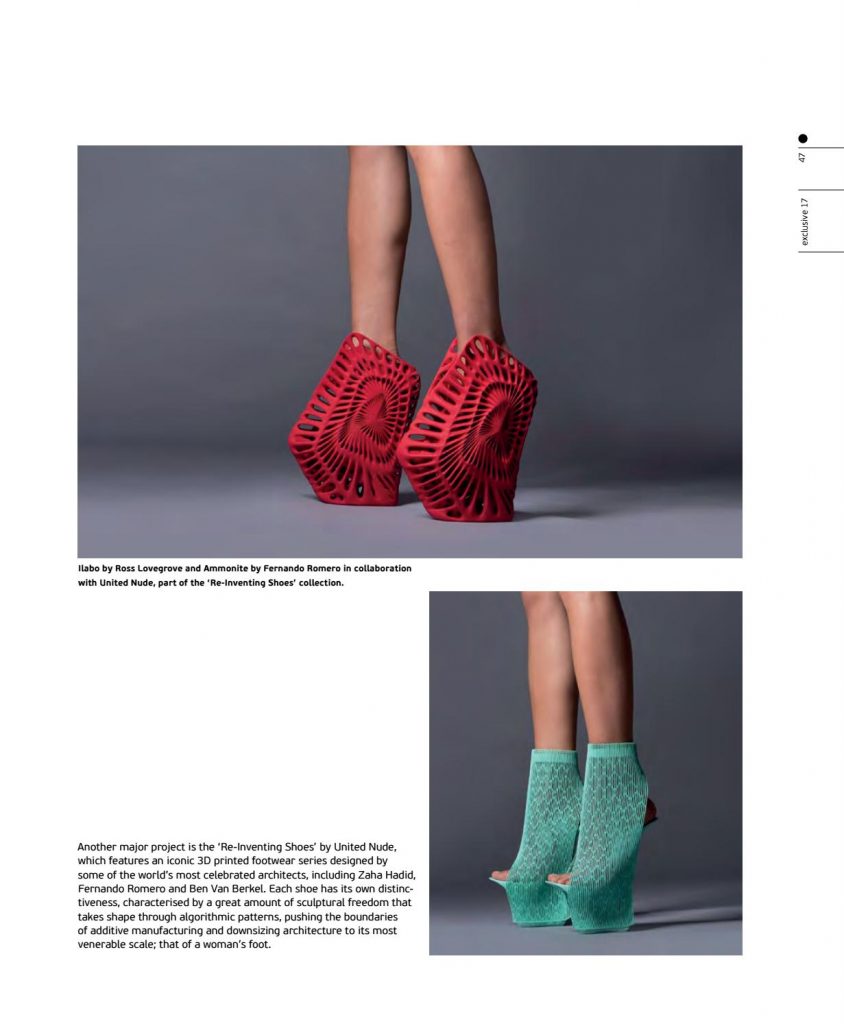 Exclusive magazine featuring EmmanuelTouraine 3D printed furniture for Ventury