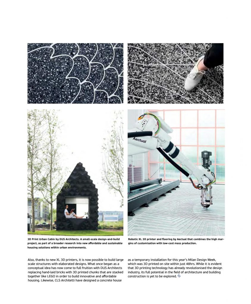 Exclusive magazine featuring EmmanuelTouraine 3D printed furniture for Ventury